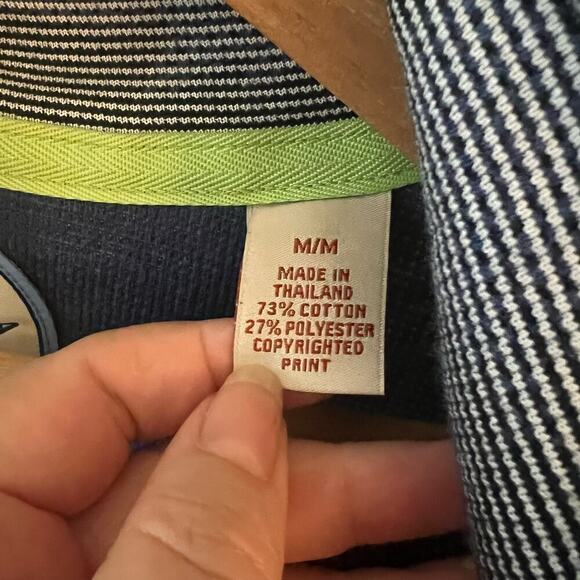 Tommy Bahama RARE Find SZ M Men's 1/4 Zip Pullover Blue Floral Striped - Picture 4 of 8